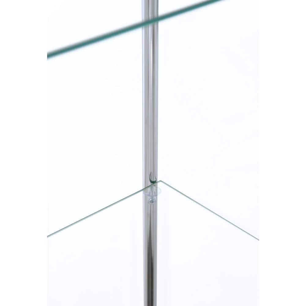 Sleek White and Chrome 4-Shelf Tall Curio Cabinet