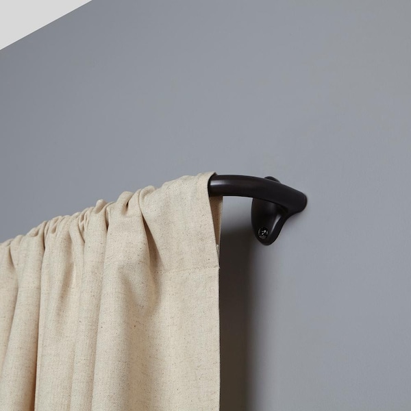 Dusk 28 in.-48 in. Single Curtain Rod in Dark Bronze