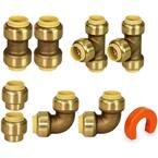 Plumbing Kit for 1 in. Pipes Includes Tees Elbows Coupling and Cap Push Fittings (2 of Each) With a Bonus Removal Tool
