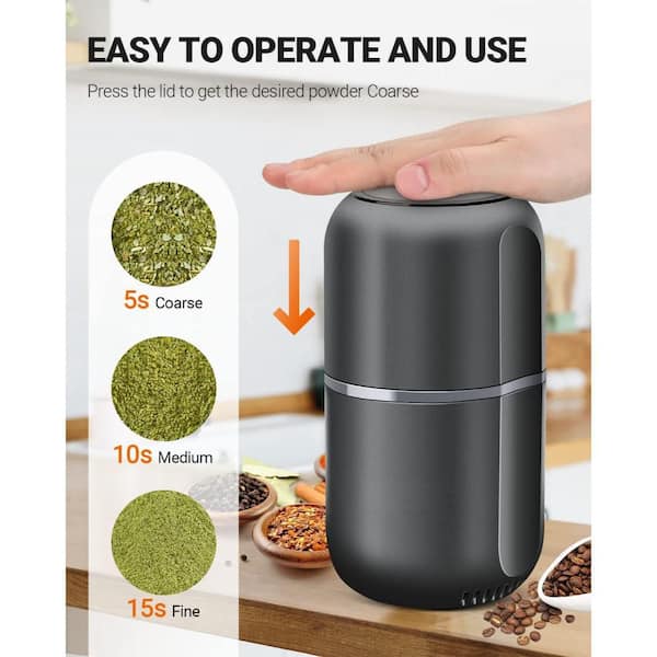 Numhew Electric Herb Grinder with Large Capacity and High Rotating Speed  for Spices and Herbs, Gray F7K0G2P1