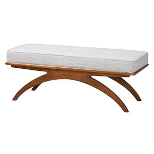 Orella Light Grey and Walnut Brown 47.2 in. Accent Bench