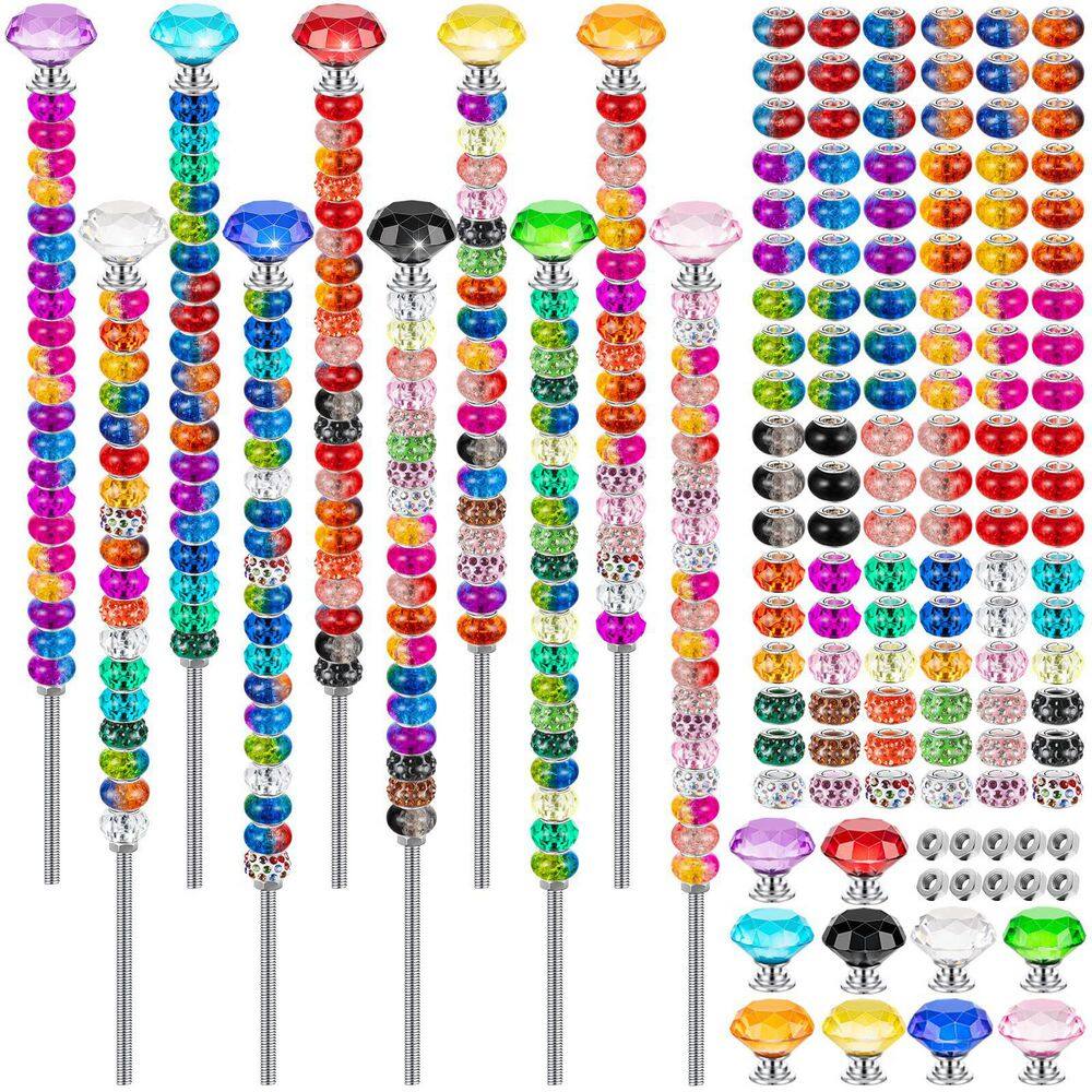 9.8 in. Multicolor Plastic Stainless Steel Garden Stake Beads Kit Outdoor Fairy Wand Decoration 10-Pack price history on PriceWatchPro