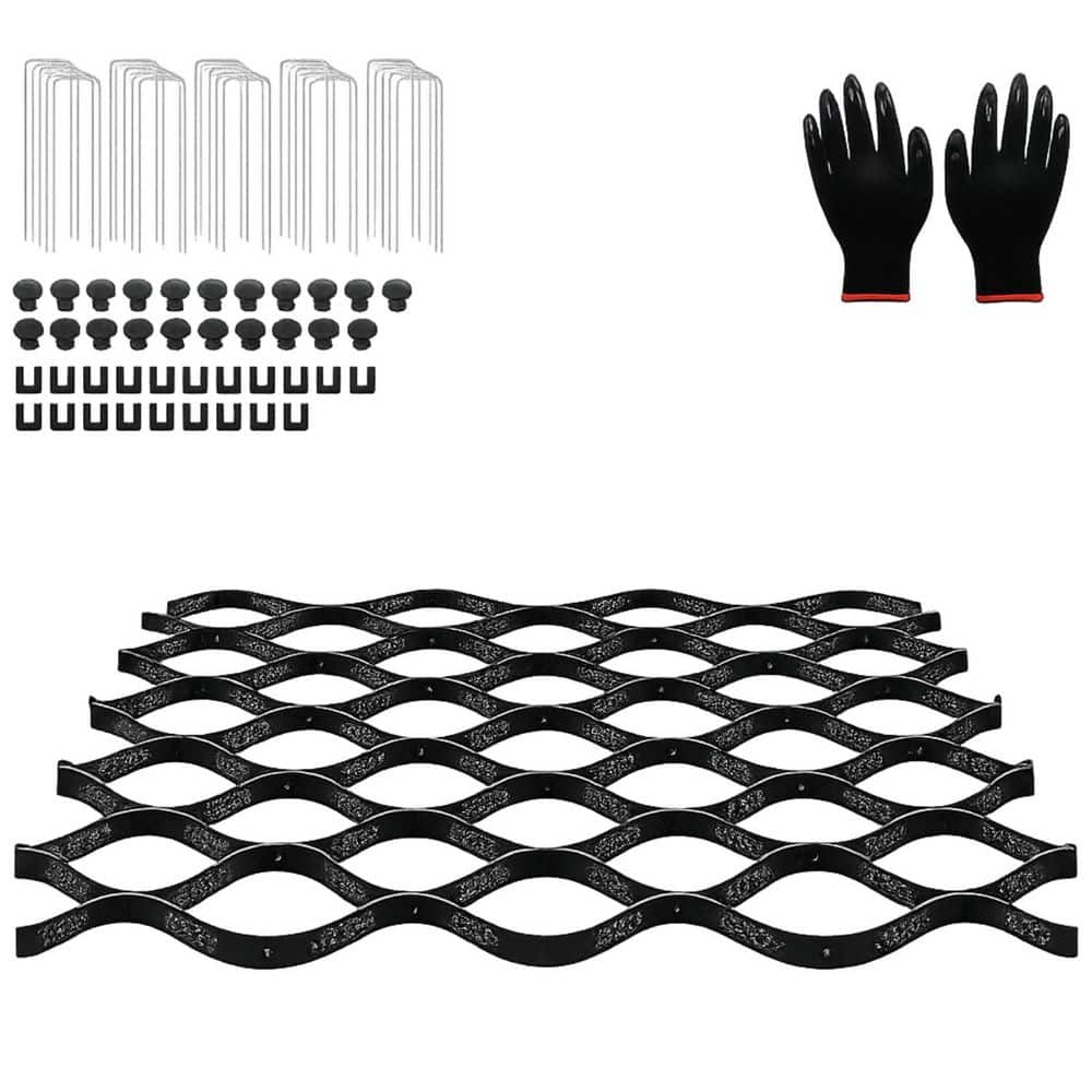 396 in. x 48 in. x 2 in. Black Plastic Honeycomb Gravel Stabilizer