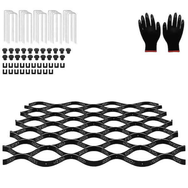 396 in. x 48 in. x 2 in. Black Plastic Honeycomb Gravel Stabilizer