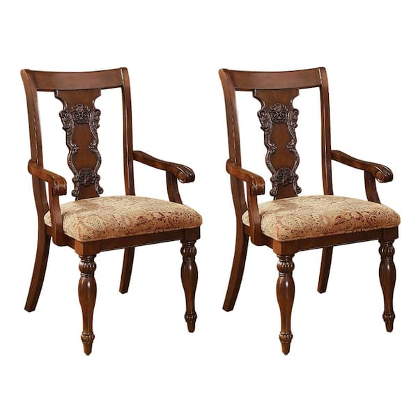 William's Home Furnishing Seymour Dark Oak Traditional Style Arm Chair