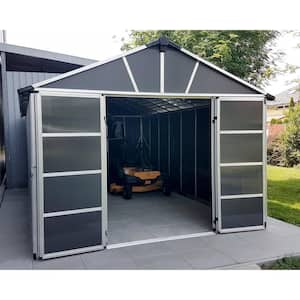 Yukon 11 ft. x 17 ft. Dark Gray Large Garden Outdoor Storage Shed with Floor