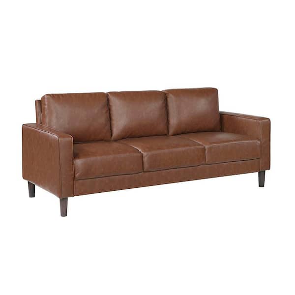 Lazzara Apollo 77 in. W Square Arm Faux Leather Rectangle 2-Piece