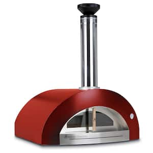 Bellagio 32 in. x 36 in. Counter Top Oven, Wood Burning, Outdoor Pizza Oven in Red