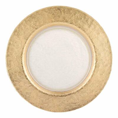 Amelia 13 in. W x 1 in. H x 13 in. D Round Gold Glass Plates