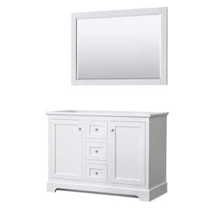 Avery 47.25 in. W x 21.75 in. D Vanity Cabinet Only with Mirror in White