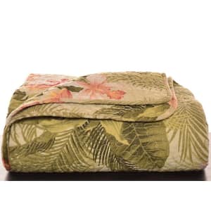 Tropical Orchid Cotton 70 in. L" X 50in. W" Throw