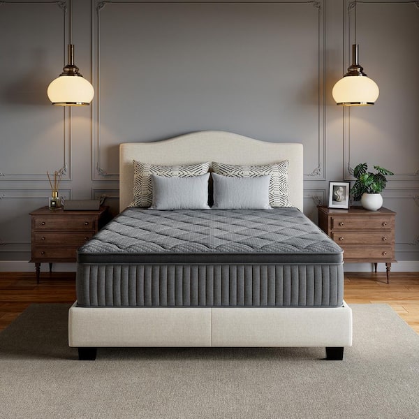 Avenco 12 in. Medium Firm Hybrid Pillow Top Motion Isolation Individual Pocket Spring King Mattress