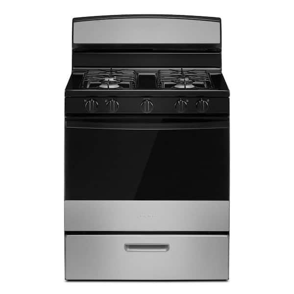 Amana 30 in. 4 Burners Freestanding Gas Range in Stainless Steel with Thermal Cooking