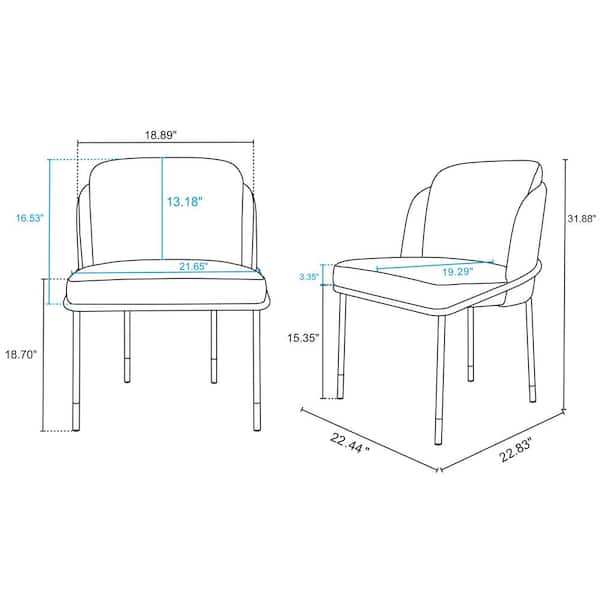 Manhattan Comfort Flor Modern Wheat Twill Weave Upholstered Dining