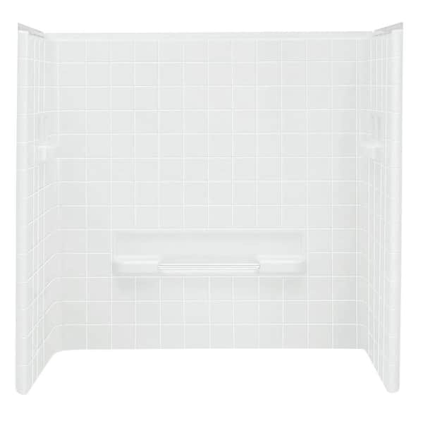 STERLING All Pro 30 in. x 60 in. x 60 in. 3-piece Direct-to-Stud Tub Wall Set Backer in White
