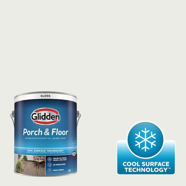 Glidden Porch and Floor 1 gal. PPG0998-1 Cotton Tail Gloss Interior/Exterior Porch and Floor Paint with Cool Surface Technology