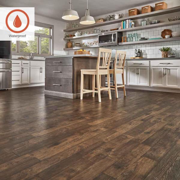 Outlast+ Somerton Auburn 12 mm T x 7.4 in. W Waterproof Laminate Wood Flooring (19.63 sq. ft./case)