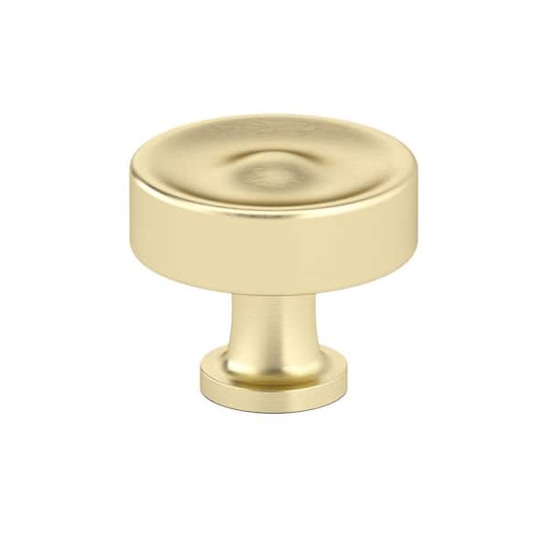 1-3/8 in. (35 mm) Satin Brass Traditional Metal Cabinet Knob