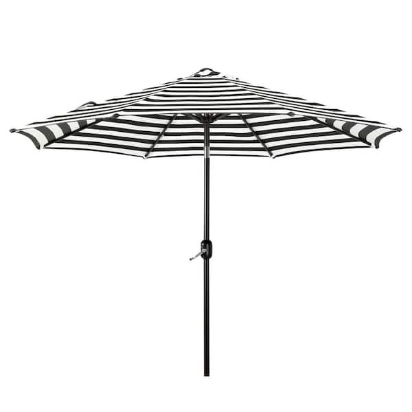 WESTIN OUTDOOR Tristen 9 ft. Aluminum Tilt Patio Umbrella in Black and White Stripe