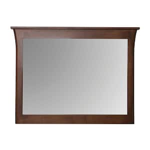 Medium Rectangle Dark Cherry Modern Mirror (34 in. H x 43 in. W)