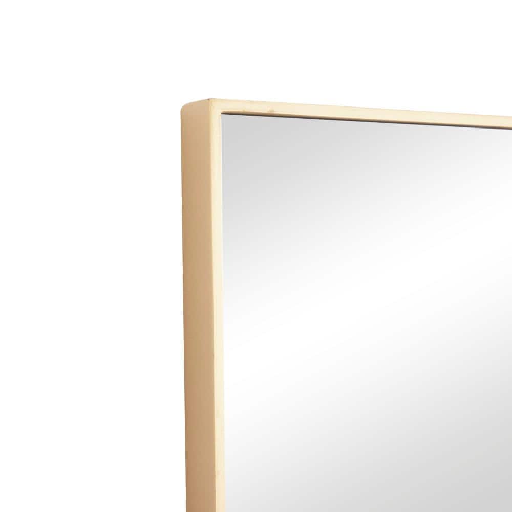 Elegant Gold-Framed Rectangular Wood Wall Mirror, 14" x 36"