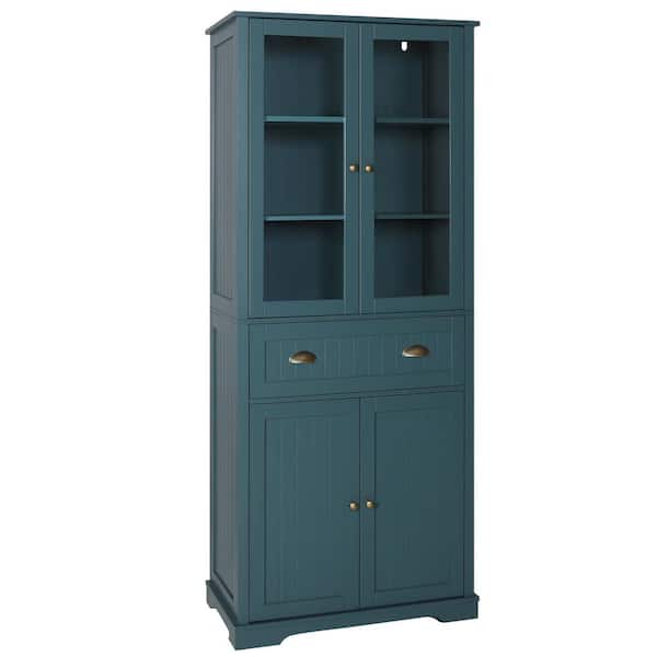 Justrite 24160 36'' X 35'' X 23 1/2'' Royal Blue Polyethylene Non-Metallic  Undercounter Storage Cabinet With (2) Doors And (2) Adjustable Shelves (For