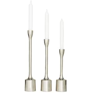 FABULAXE White Decorative Resin Taper Candle Holders, Marble Design Modern  Candlesticks (Set of 3) QI004063.WT.3 - The Home Depot