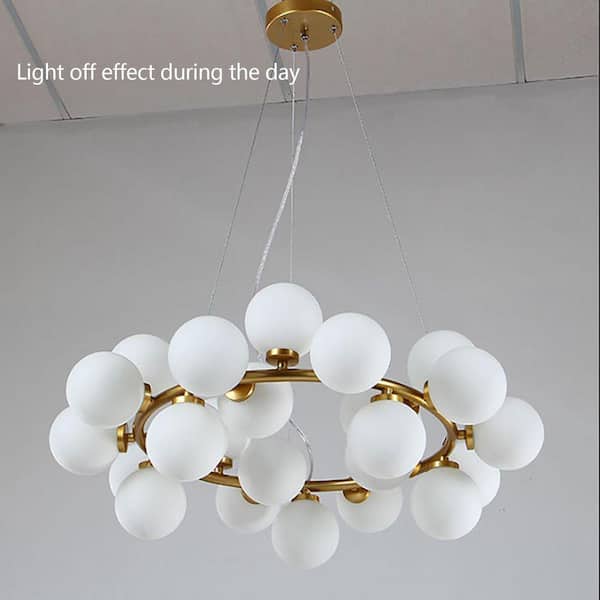 OUKANING 25-Light Gold Modern Creative Bubble Glass Ball