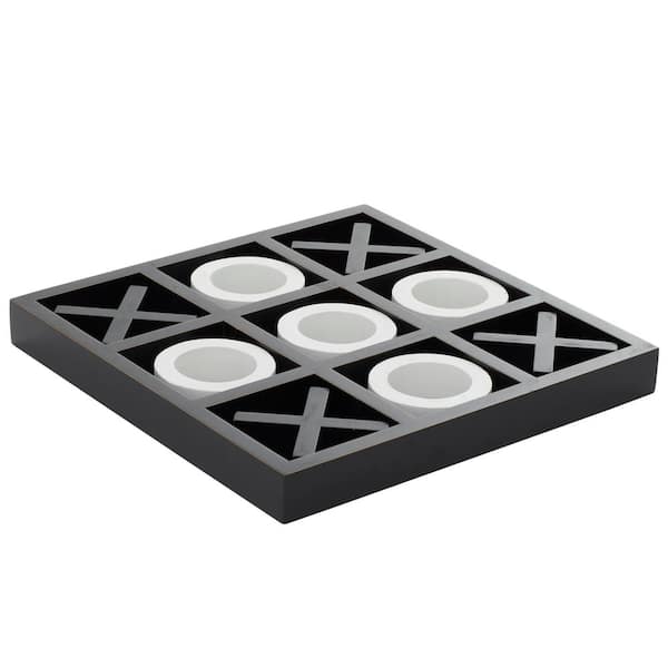 Tic Tac Toe Game - Black & Silver