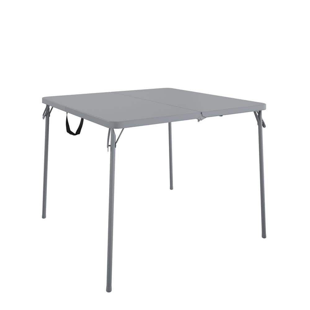 Cosco 38.5 in. Fold in Steel Half Card Table with/Handle, Gray, Indoor and  Outdoor, Wheelchair Accessible 14036GRY1E - The Home Depot