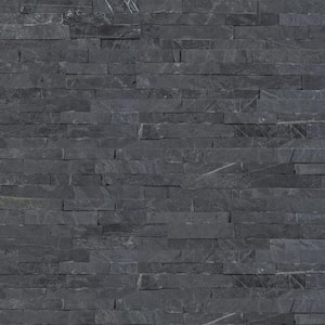 Premium Black Mini Ledger Panel 4.5 in. x 16 in. Natural Slate Wall Tile (5 sq. ft./case)