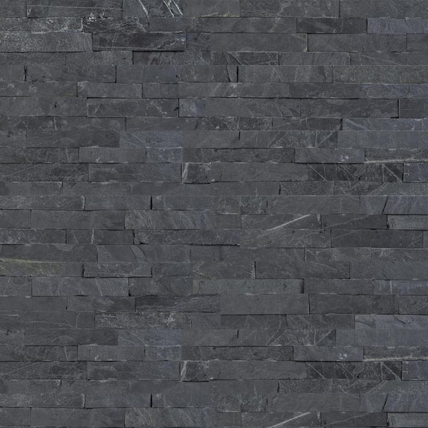 MSI Premium Black Mini Ledger Panel 4.5 in. x 16 in. Natural Slate Wall Tile (5 sq. ft./case)