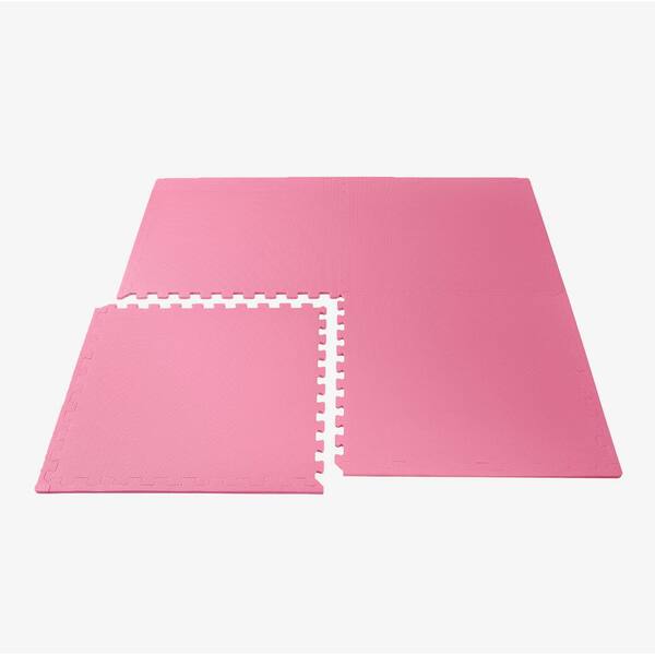 Multipurpose 24 in. x 24 in. 3/8 in. Thick EVA Foam Gym/Exercise Tiles 6  pack 24 sq. ft. - Pink