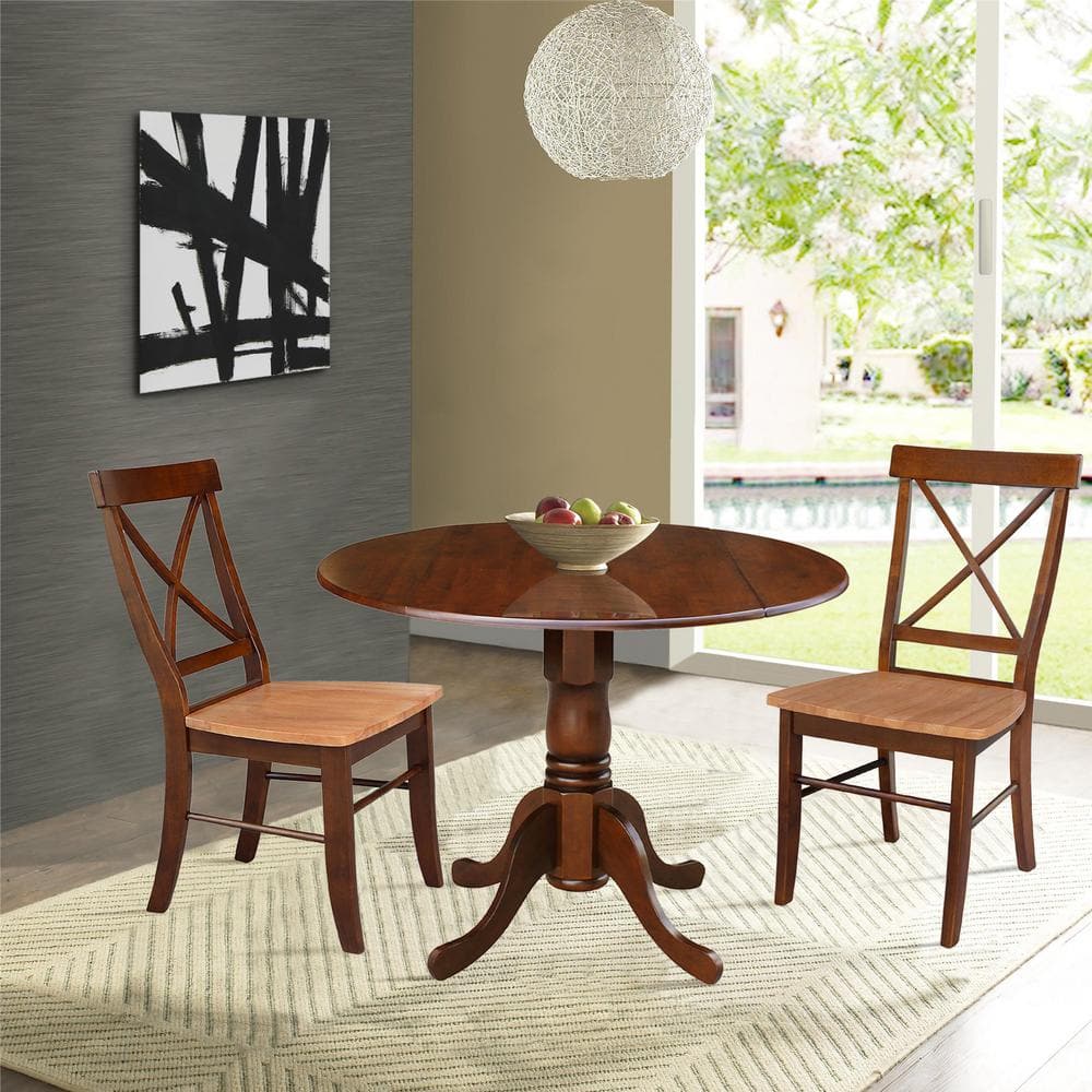 Elegant Pecan Brown Solid Wood Cross-Back Side Chair