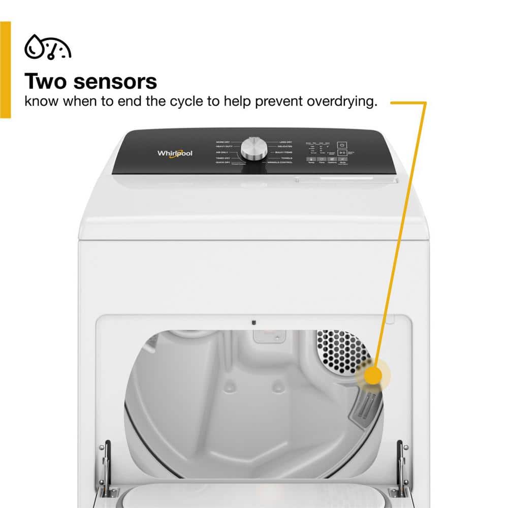White 7.0 cu ft Electric Front Load Dryer with Moisture Sensing