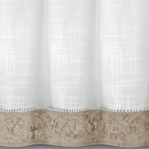 Oakwood 14 in. L Polyester/Linen Window Curtain Valance in Natural