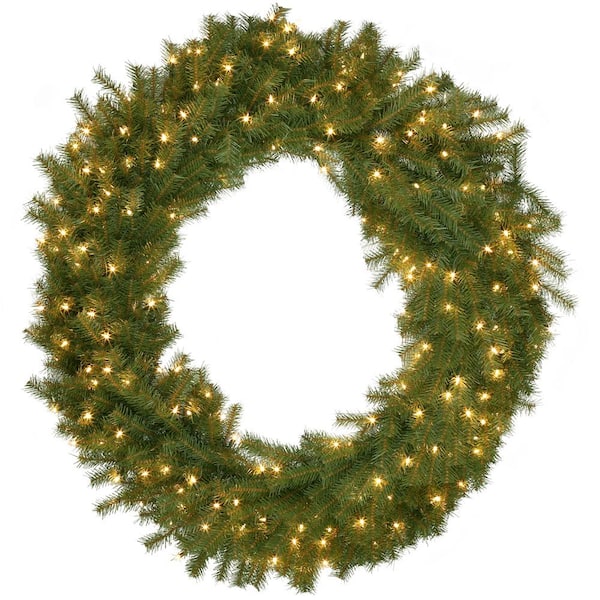 Home Accents Holiday 48 In Norwood Fir, Light Up Wreath Outdoor Home Depot
