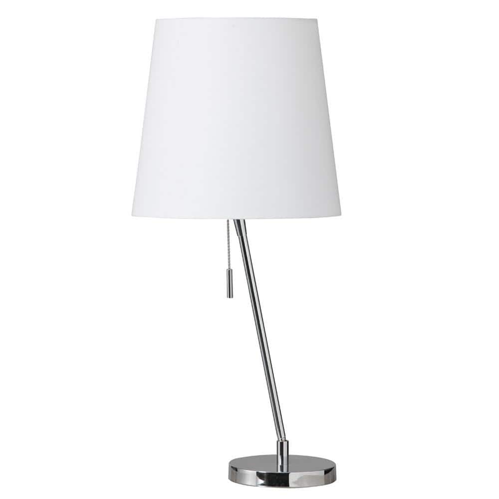 Dainolite 23 in. H 1Light Polished Chrome Table Lamp with Fabric Shade