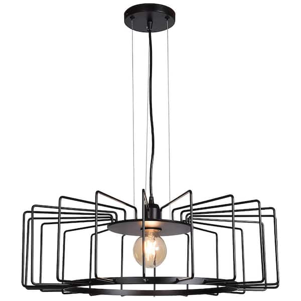 Access Lighting Wired 1-Light Black Cage Pendant Light