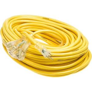 Yellow Jacket 100 ft. 12/3 SJTW Extension Cord with 3 Outlet Power Block