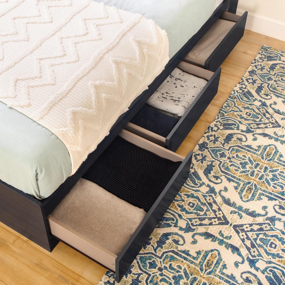 Blueberry Twin Captain's Bed with 3 Storage Drawers