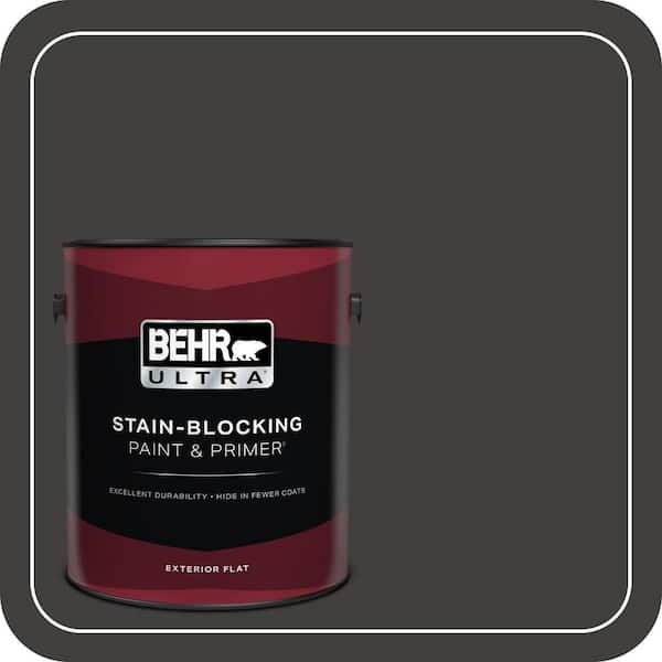 BEHR ULTRA 1 gal. #N510-7 Blackout Flat Exterior Paint & Primer