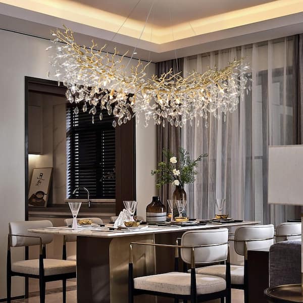 YUYI Modern Chandelier 72 in. 20-Light Gold Chandelier for Dinning
