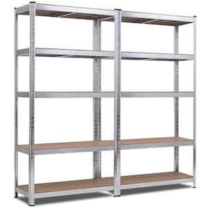 71 in. Heavy Duty Storage Shelf Steel Metal Garage Rack 5-Level Adjustable Shelves (2-Pieces)