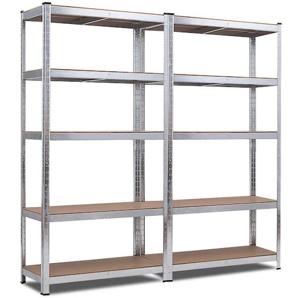 71 in. Heavy Duty Storage Shelf Steel Metal Garage Rack 5-Level Adjustable Shelves (2-Pieces)
