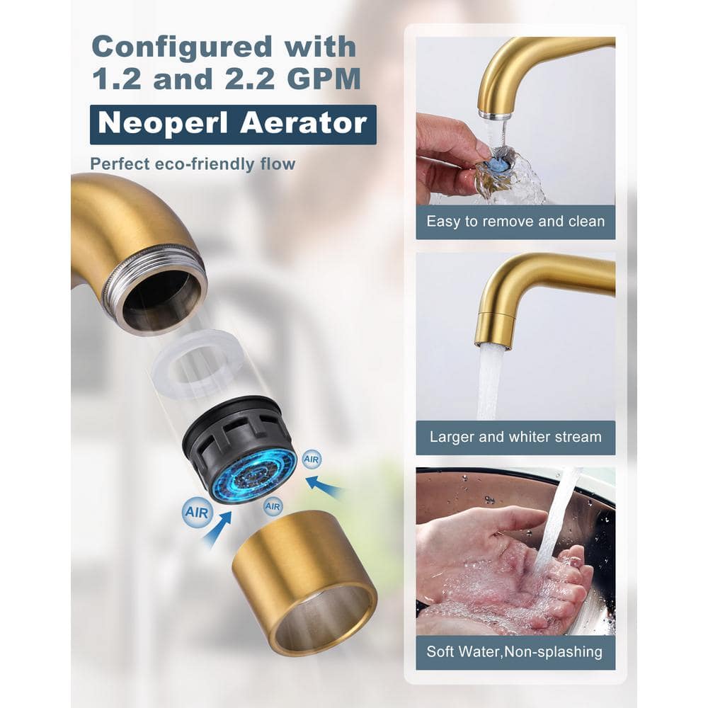 Brushed Gold Stainless Steel Single Handle Bar Faucet