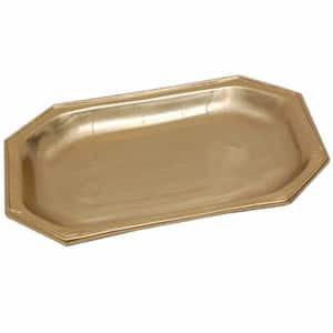 Amelia 12 in. W x 1 in. H x 8 in. D Oval Gold Stainless Steel Dinnerware and Serving Storage