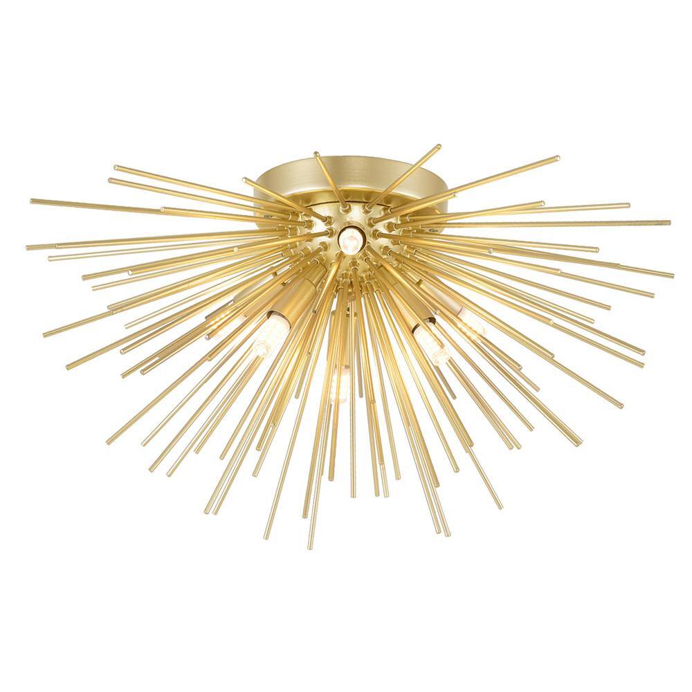 Gold Glass Globe LED Contemporary Flush Mount Light