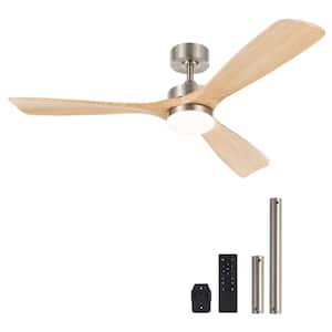 52 in. Indoor Brushed Nickel Ceiling Fan with LED Lights and Remote Control