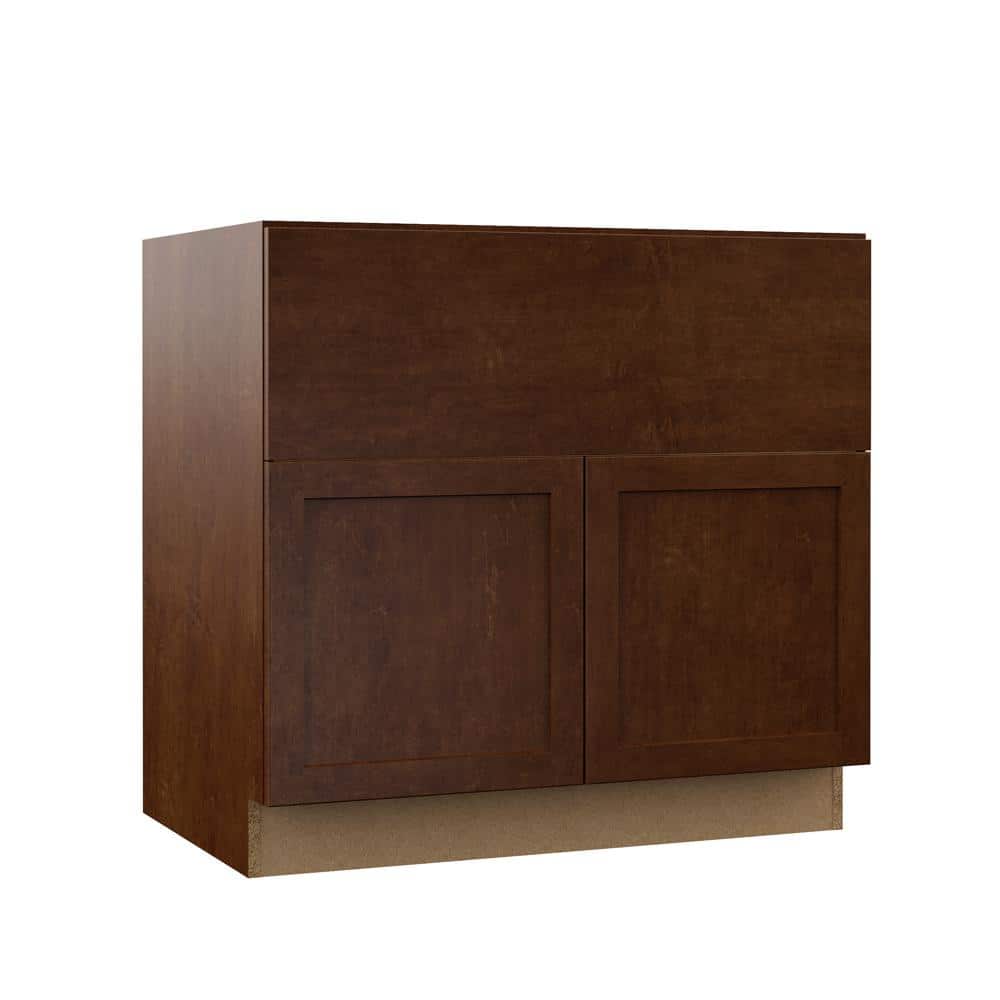 Designer Series Soleste Assembled 36x34.5x23.75 in. Farmhouse Apron-Front Sink Base Kitchen Cabinet in Spice price history on PriceWatchPro